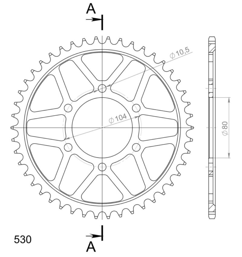 Couronne acier 46 dents Kawasaki ZX-12R 2000-2006, ZXR750 1990 – Supersprox CG60446
