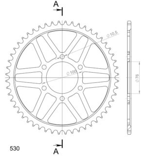 Couronne acier 52 dents Suzuki GSX1100 F 1987-1996 – Supersprox CE90252