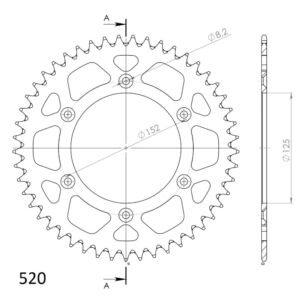 Couronne aluminium 49 dents Supersprox RAL-8000:49 – KTM, Husqvarna, Honda