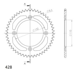 Couronne aluminium 49 dents KTM SX85 / Husqvarna TC85 / Gas Gas MC85 (2003-2024) – Supersprox AP102X49