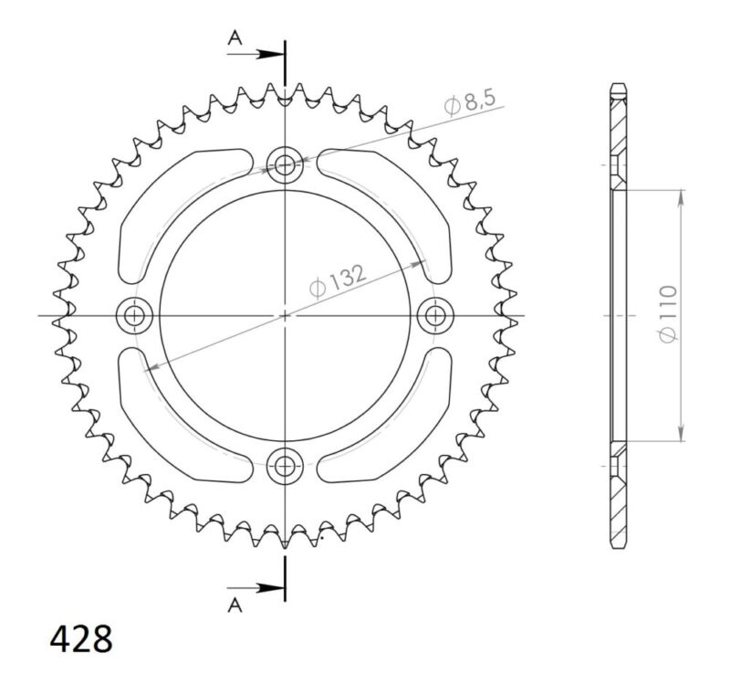 Couronne aluminium 49 dents KTM SX85 / Husqvarna TC85 / Gas Gas MC85 (2003-2024) – Supersprox AP102X49