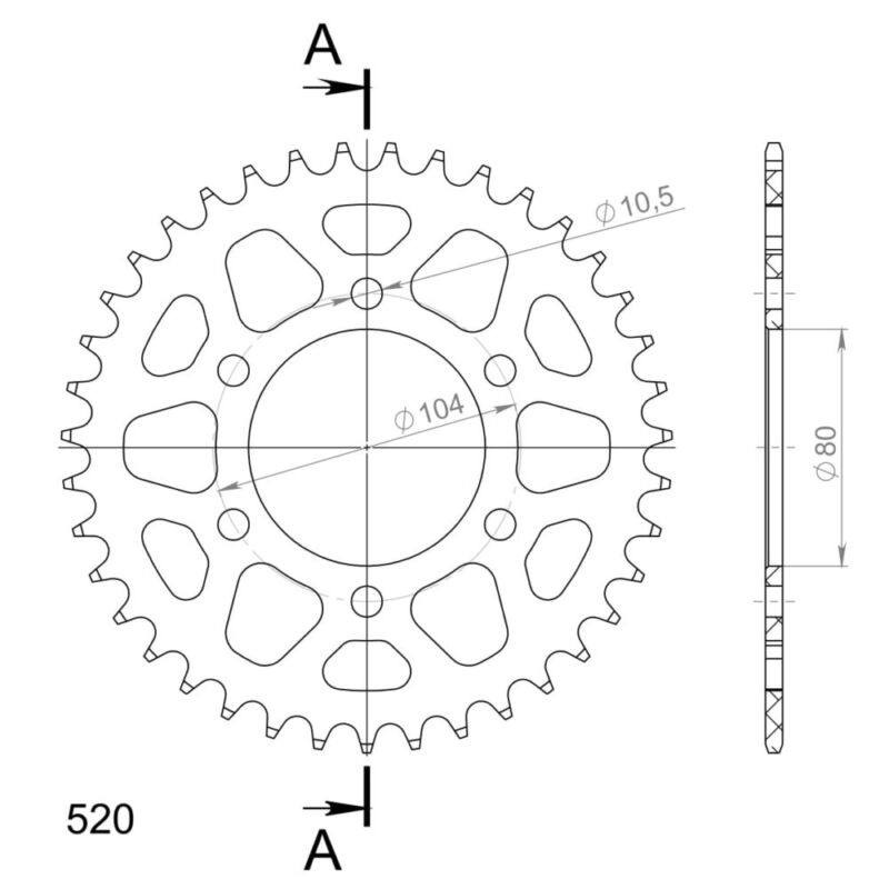 Couronne aluminium 39 dents Kawasaki ZX-10R 1000 (2004-2020) – Supersprox AH403X39