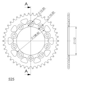 Couronne aluminium 42 dents Honda CB600F Hornet / CBF600 / CBR900R / VT750 (1992-2013) – Supersprox AB613X42
