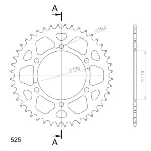 Couronne aluminium 44 dents Kawasaki EL250, GPX250, Suzuki GSX-S 1000 (1988–2023) – Supersprox AD812X44