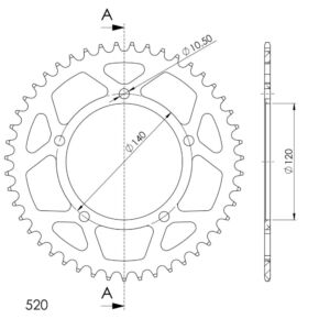 Couronne aluminium 47 dents pour KTM / Husqvarna / Honda HM – Supersprox AF605X47