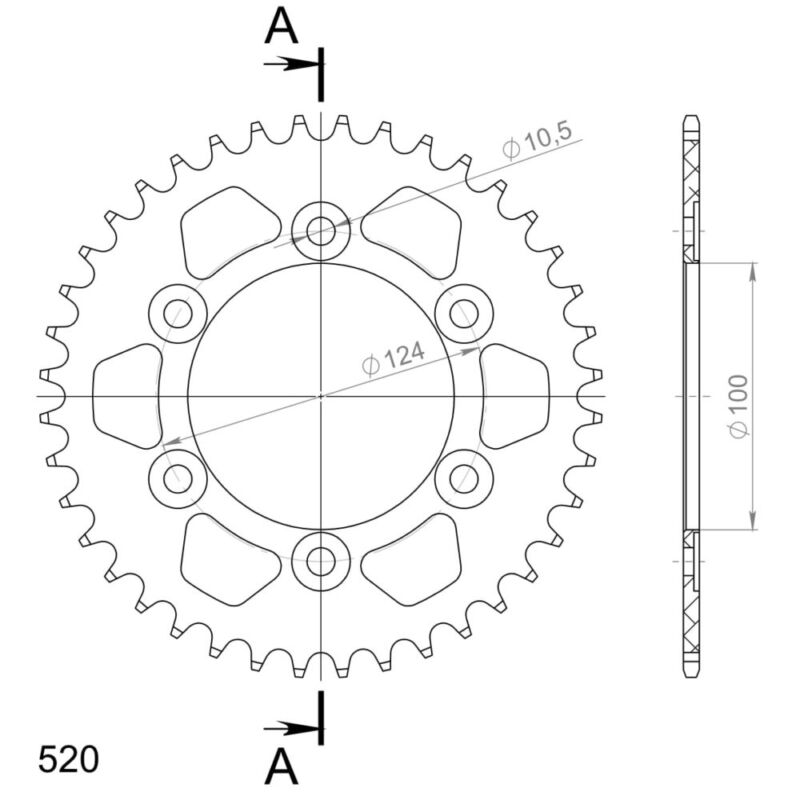 Couronne aluminium 40 dents Ducati 750 / 900 1992-2002 – Supersprox AM60240