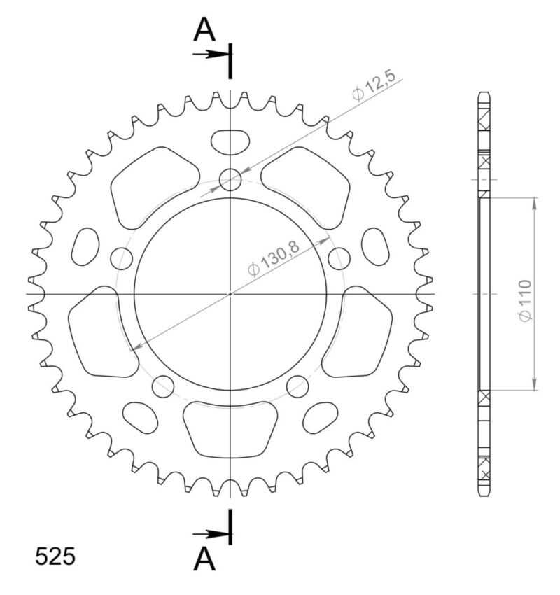 Couronne aluminium 520 – BMW S1000 RR K46 (2009 à 2011) – Supersprox AJ70144