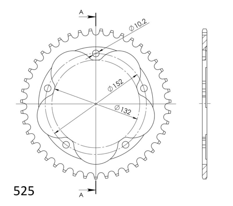 Couronne acier 43 dents MV Agusta Brutale 1090 / F3 675 (2006-2020) – Supersprox RFE-614:43-BLK