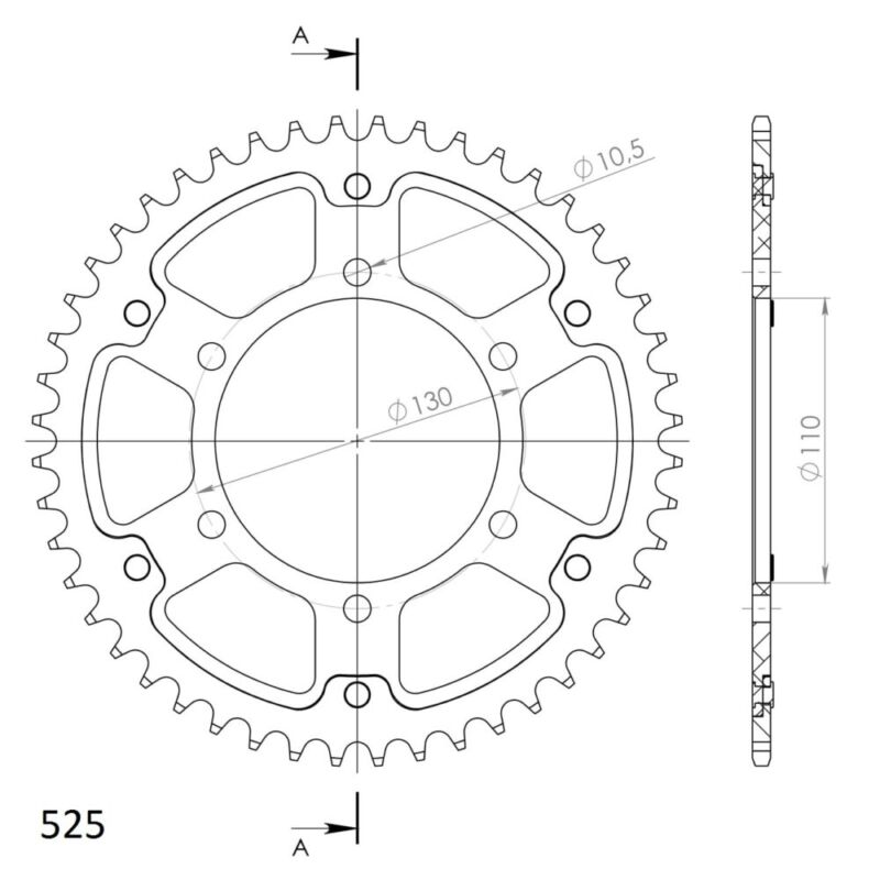 Couronne 45 dents – Supersprox SPX STEALTH 480:45-GOLD