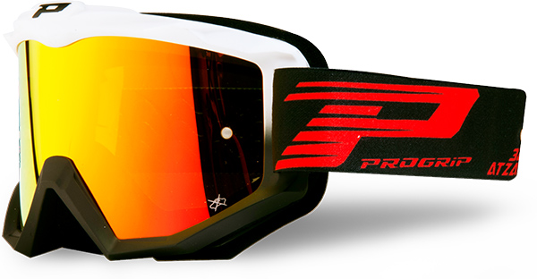 Masque moto cross ATZAKI Mirror Two 3201 Blanc/Noir - Progrip