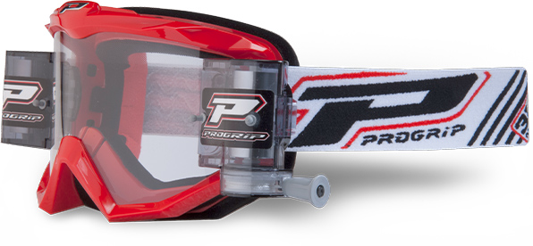 Masque moto cross ATZAKI Roll-Off 3201 Rouge - Progrip