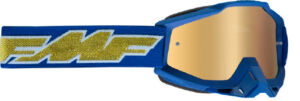 Masque moto cross POWERBOMB Rocket Deep Navy Gold - Ecran Miroir True Gold  - FMF