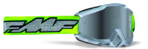 Masque moto cross POWERBOMB Rocket Silver Lime - Ecran Miroir Silver  - FMF