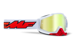 Masque moto cross POWERBOMB Rocket White - Ecran True Gold  - FMF