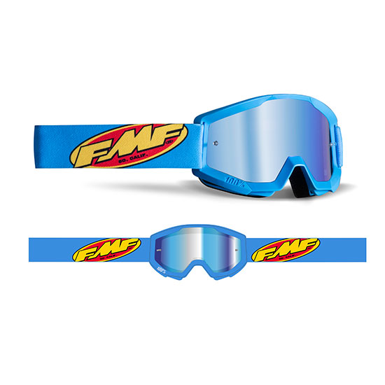 Masque moto cross POWERCORE Core Cyan - Ecran Miroir Blue  - FMF