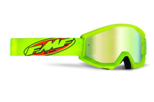 Masque moto cross POWERCORE Enfant Core Yellow - Ecran Miroir Gold  - FMF