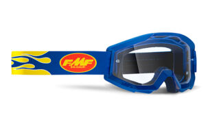 Masque moto cross POWERCORE Flame Navy - Ecran Transparent - FMF