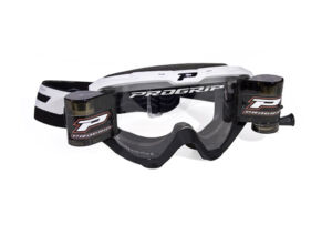 Masque moto cross RIOT Roll-Off 3450 Blanc/Noir - Progrip