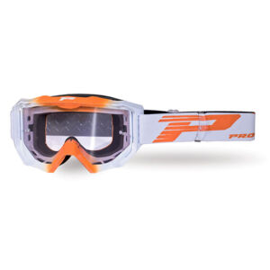 Masque moto cross VENOM Light Sensitive 3200 Blanc/Orange - Progrip