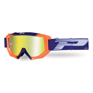 Masque moto cross VENOM Mirror Two 3200 Bleu/Orange Fluo - Progrip