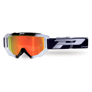 Masque moto cross VENOM Mirror Two 3200 Noir/Blanc - Progrip