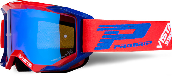 Masque moto cross VISTA Mirror 3303 Rouge/Bleu - Progrip