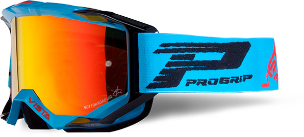 Masque moto cross VISTA Mirror 3303 Turquoise/Noir - Progrip