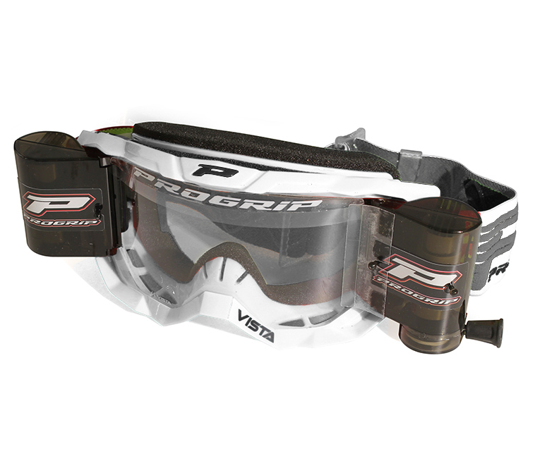 Masque moto cross VISTA Roll-Off 3303 Blanc - Progrip