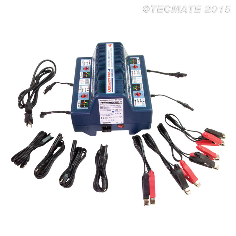 Chargeur batterie moto scooter – compatibles 12V STD/AGM/GEL (2 à 40Ah) – Optimate PRO 4