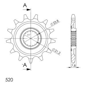 Pignon de sortie de boîte – Supersprox CST-1326:14.1, acier SCM45