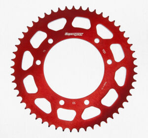 Couronne aluminium 53 dents rouge – Supersprox AK103SR53 – Aluminium 7075-T6