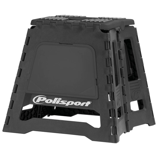 Lève moto pliable tout-terrain jusqu'à 250 kg – Polisport noir/noir – Support officiel FIM Motocross