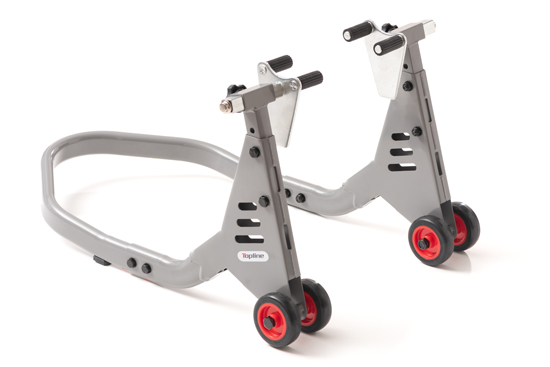 Béquille avant moto Topline grise – Support avant réglable 200 kg – Universelle