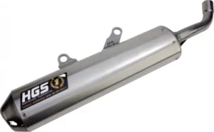 Silencieux 2T HGS pour KTM EXC / Husqvarna TE / Gas Gas EC 250–300 (2020–2023) – Aluminium Gris