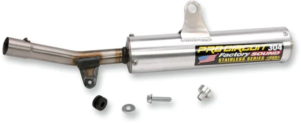 Silencieux Pro Circuit 304 – Honda TRX 250 R 1986 à 1989 – Aluminium brossé et inox