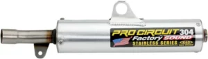 Silencieux Pro Circuit 304 – Yamaha YZ250/YZ250WR 1989 – Aluminium brossé & Inox