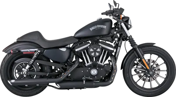 Silencieux Slip-On Harley Sportster 2014-2022 – Vance & Hines Twin Slash PCX Noir Ø3"