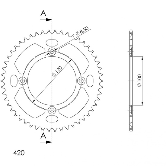 Couronne Alu Beta 50 (2024-2025) SUPERSPROX RAL-6618:51-ROUGE