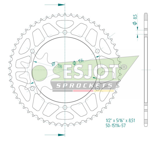 Couronne acier pour Fantic 125 XMF (2024-2025) - SUPERSPROX - Cour. 50-15114-57 #53104K-57