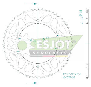 Couronne acier Fantic 125 CABALLERO / SCRAMBLER (2024-2025) - SUPERSPROX - Pas 428 / 58 dents