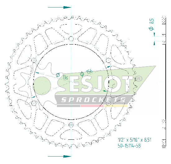 Couronne acier Fantic 125 CABALLERO / SCRAMBLER (2024-2025) - SUPERSPROX - Pas 428 / 58 dents