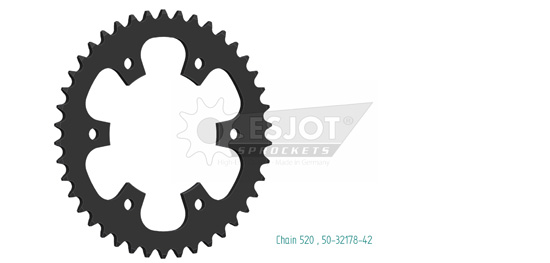 Couronne acier pour Royal Enfield 350 (Bullet/Classic/Hntr/Meteor 2024-2025) - SUPERSPROX 50-32178-42